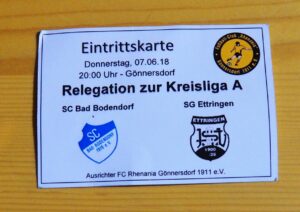 Relegation Scb Ettringen 070618 Eintrittskarte